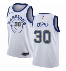 Mens Nike Golden State Warriors 30 Stephen Curry Authentic White Hardwood Classics NBA Jersey