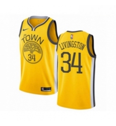 Mens Nike Golden State Warriors 34 Shaun Livingston Yellow Swingman Jersey Earned Edition 
