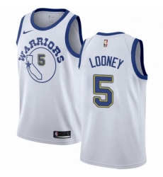 Mens Nike Golden State Warriors 5 Kevon Looney Authentic White Hardwood Classics NBA Jersey