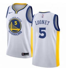 Mens Nike Golden State Warriors 5 Kevon Looney Swingman White Home NBA Jersey Association Edition