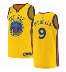 Mens Nike Golden State Warriors 9 Andre Iguodala Authentic Gold NBA Jersey City Edition