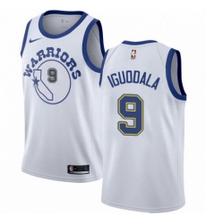 Mens Nike Golden State Warriors 9 Andre Iguodala Authentic White Hardwood Classics NBA Jersey