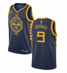 Mens Nike Golden State Warriors 9 Andre Iguodala Swingman Navy Blue NBA Jersey City Edition