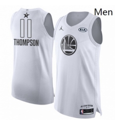 Mens Nike Jordan Golden State Warriors 11 Klay Thompson Authentic White 2018 All Star Game NBA Jersey