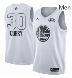 Mens Nike Jordan Golden State Warriors 30 Stephen Curry Swingman White 2018 All Star Game NBA Jersey