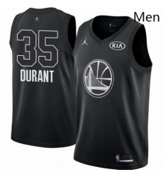 Mens Nike Jordan Golden State Warriors 35 Kevin Durant Swingman Black 2018 All Star Game NBA Jersey