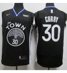 Warriors 30 Stephen Curry Black Nike Swingman Jersey