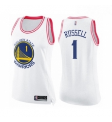 Womens Golden State Warriors 1 DAngelo Russell Swingman White Pink Fashion Basketball Jersey 
