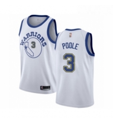 Womens Golden State Warriors 3 Jordan Poole Authentic White Hardwood Classics Basketball Jersey 