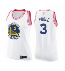 Womens Golden State Warriors 3 Jordan Poole Swingman White Pink Fashion Basketball Jerse 