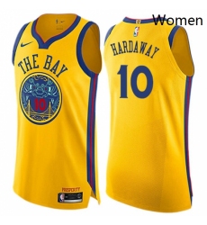 Womens Nike Golden State Warriors 10 Tim Hardaway Swingman Gold NBA Jersey City Edition
