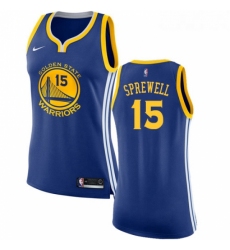 Womens Nike Golden State Warriors 15 Latrell Sprewell Authentic Royal Blue Road NBA Jersey Icon Edition