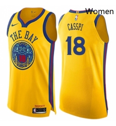 Womens Nike Golden State Warriors 18 Omri Casspi Swingman Gold NBA Jersey City Edition 