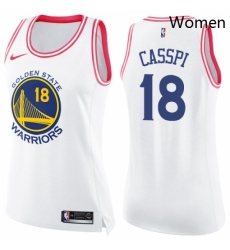Womens Nike Golden State Warriors 18 Omri Casspi Swingman WhitePink Fashion NBA Jersey 