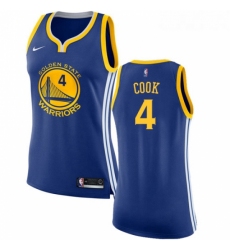 Womens Nike Golden State Warriors 4 Quinn Cook Swingman Royal Blue NBA Jersey Icon Edition 