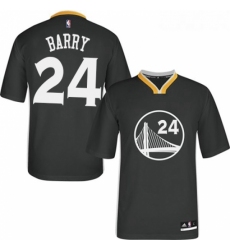 Youth Adidas Golden State Warriors 24 Rick Barry Authentic Black Alternate NBA Jersey