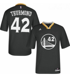Youth Adidas Golden State Warriors 42 Nate Thurmond Authentic Black Alternate NBA Jersey 