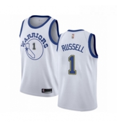 Youth Golden State Warriors 1 DAngelo Russell Authentic White Hardwood Classics Basketball Jersey 
