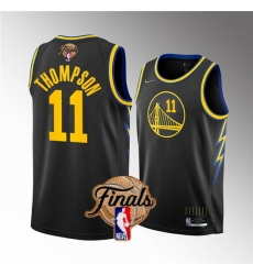 Youth Golden State Warriors 11 Klay Thompson 2022 Black NBA Finals Stitched Jersey