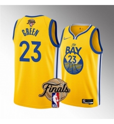 Youth Golden State Warriors 23 Draymond Green 2022 Yellow NBA Finals Stitched Jersey