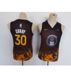 Youth Golden State Warriors 30 Stephen Curry 2022 2023 Black City Edition Stitched Basketball Jersey