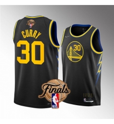 Youth Golden State Warriors 30 Stephen Curry 2022 Black NBA Finals Stitched Jersey