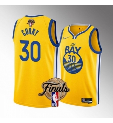 Youth Golden State Warriors 30 Stephen Curry 2022 Yellow NBA Finals Stitched Jersey