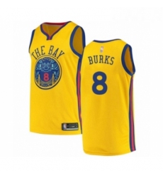 Youth Golden State Warriors 8 Alec Burks Swingman Gold Basketball Jersey City Edition 