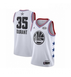 Youth Jordan Golden State Warriors 35 Kevin Durant Swingman White 2019 All Star Game Basketball Jersey