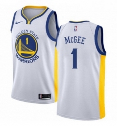 Youth Nike Golden State Warriors 1 JaVale McGee Authentic White Home NBA Jersey Association Edition