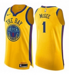 Youth Nike Golden State Warriors 1 JaVale McGee Swingman Gold NBA Jersey City Edition