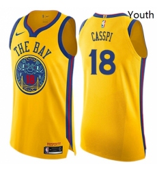 Youth Nike Golden State Warriors 18 Omri Casspi Swingman Gold NBA Jersey City Edition 