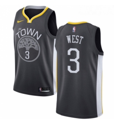 Youth Nike Golden State Warriors 3 David West Swingman Black Alternate NBA Jersey Statement Edition