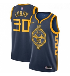Youth Nike Golden State Warriors 30 Stephen Curry Swingman Navy Blue NBA Jersey City Edition