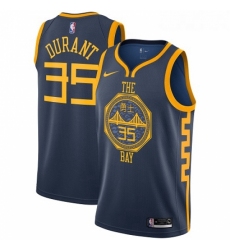 Youth Nike Golden State Warriors 35 Kevin Durant Swingman Navy Blue NBA Jersey City Edition