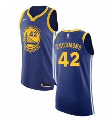 Youth Nike Golden State Warriors 42 Nate Thurmond Authentic Royal Blue Road NBA Jersey Icon Edition 