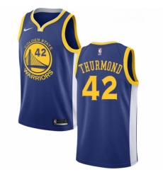 Youth Nike Golden State Warriors 42 Nate Thurmond Swingman Royal Blue Road NBA Jersey Icon Edition 