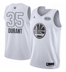 Youth Nike Jordan Golden State Warriors 35 Kevin Durant Swingman White 2018 All Star Game NBA Jersey