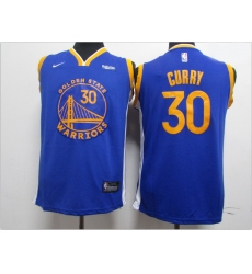 Youth Warriors 30 Stephen Curry Blue Youth 2020 New Nike Swingman Jersey