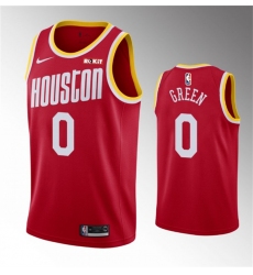 Men Houston Rockets 0 0 Jalen Green Red Classic Edition Stitched Jersey