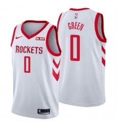 Men Houston Rockets 0 Jalen Green White Association Edition Stitched Jersey