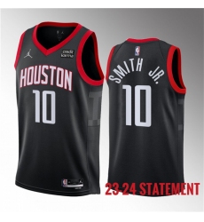 Men Houston Rockets 10 Jabari Smith Jr  Black 2023 Statement Edition Stitched Basketball Jersey