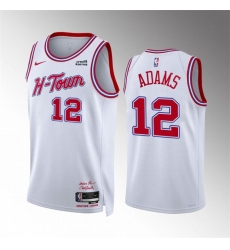 Men Houston Rockets 12 Steven Adams White 2023 24 City Edition Stitched Jersey