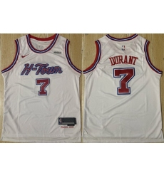 Men Houston Rockets 7 Kevin Durant White 2024 25 Stitched Jersey
