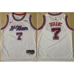 Men Houston Rockets 7 Kevin Durant White 2024 25 Stitched Jersey