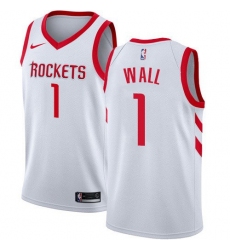 Men Nike Houston Rockets 1 John Wall White NBA Swingman Association Edition Jersey