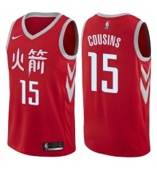 Men Nike Houston Rockets 15 DeMarcus Cousins Red NBA Swingman City Edition Jersey