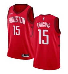Men Nike Houston Rockets 15 DeMarcus Cousins Red NBA Swingman Earned Edition Jersey
