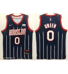 Men Nike Houstone Houston Rockets Jalen Green #0 75th Anniversary Blue NBA Stitched Jersey