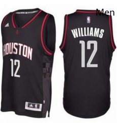 Mens Houston Rockets 12 Lou Williams adidas Black Swingman Space City Jersey 